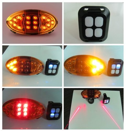 Bright Ideas Wireless LED and Laser Bicycle Bike Blinker and Tail light - 2 AAA Batteries (included)