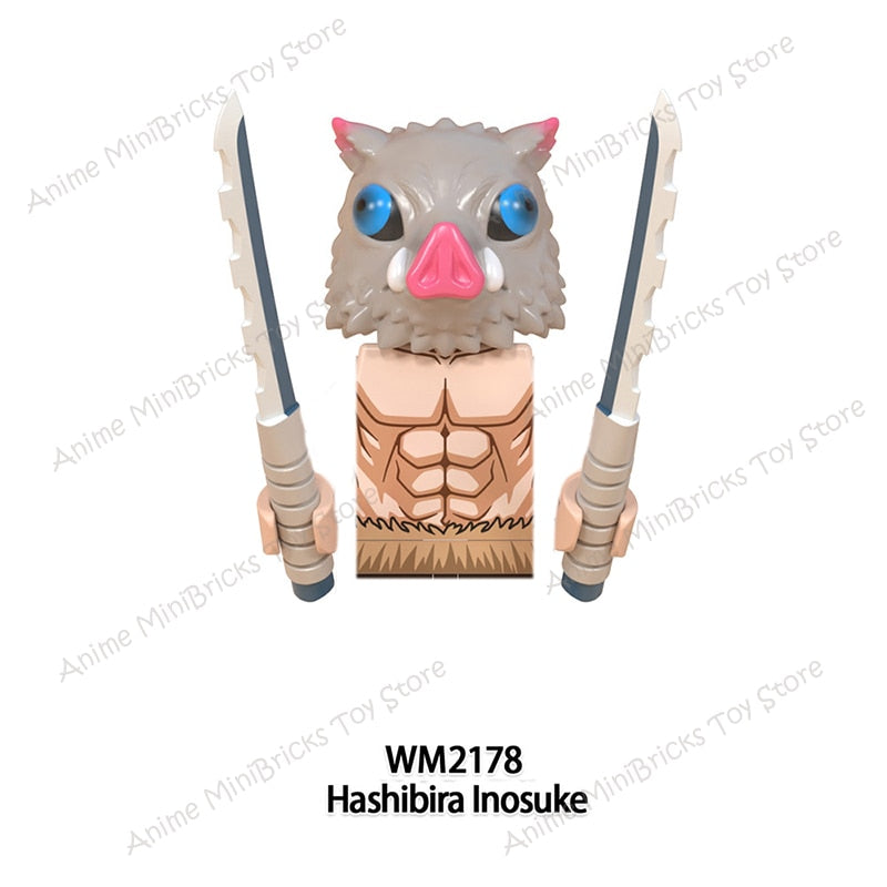 Demon Slayer Anime Series Mugen Train WM6116 Tanjirou Nezuko Giyuu Kyoujurou Figures Heads Building Blocks Creative Toys For Kid - YourStore